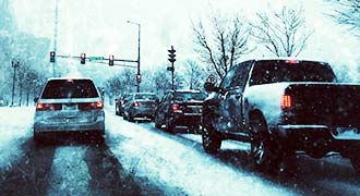 winter driving traffic