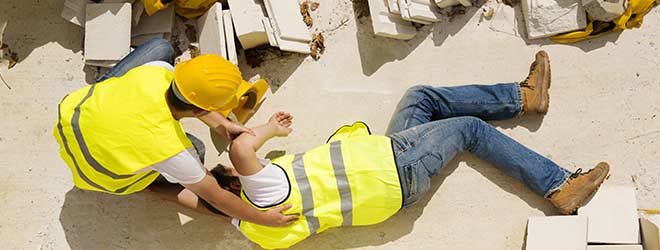 Injured Worker on a construction site needing a Providence Workers’ Compensation lawyer