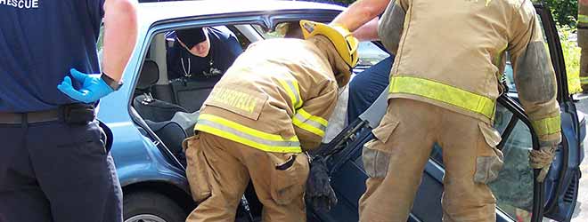extrication of reckless driving car accident victim