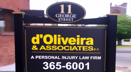 Sign for the Pawtucket Car Accident Lawyers d'Oliveira and Associates