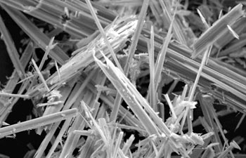 electron microscope image of asbestos