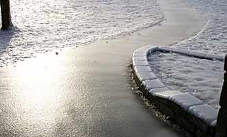 icy walkway which could cause a slip and fall case