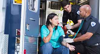 Pawtucket Car Accident victim getting medical attention