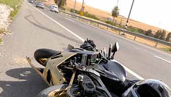 Motorcycle Accident on the side of the Rhode Island roadway