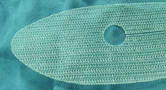 Transvaginal mesh material used in vaginal wall to support organs and treat Pelvic Organ Prolapse (POP) and Stress Urinary Incontinence (SUI)