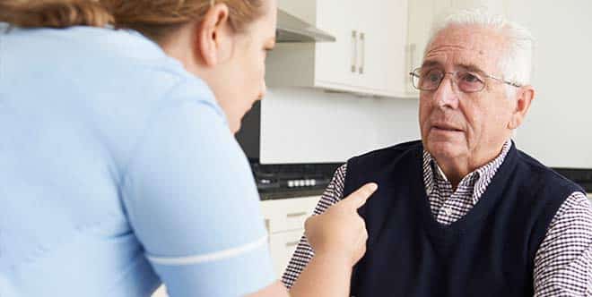 Staff of a Nursing Home is Threatening an Old Man