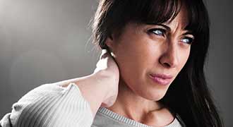 Woman with a neck injury