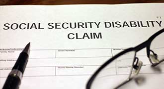 A social security disability claim form.