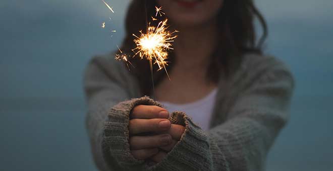 Woman with Sparkler