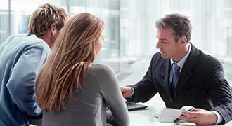 Brockton car accident lawyer meeting with client on car accident claim