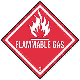 Flammable Gas Warning Sign for local gas leaks