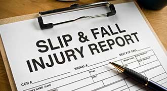 Slip and fall report after someone fell at a store.