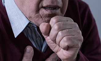 man with acute beryllium disease coughing