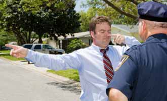 driver performing a sobriety test