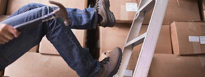 Rhode Island Worker falling off a ladder