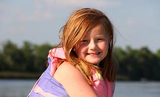 young girl in lifejacket