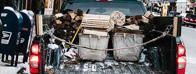 Truck with unsecured loads