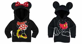 Disney Minnie and Mickey Mouse infant hoodies