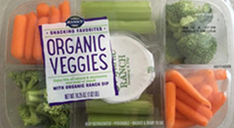 Mann Packing organic veggies snacking tray