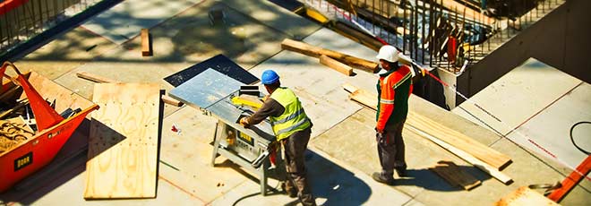 Construction site with possible machine injuries