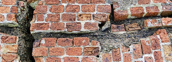 collapsed building bricks