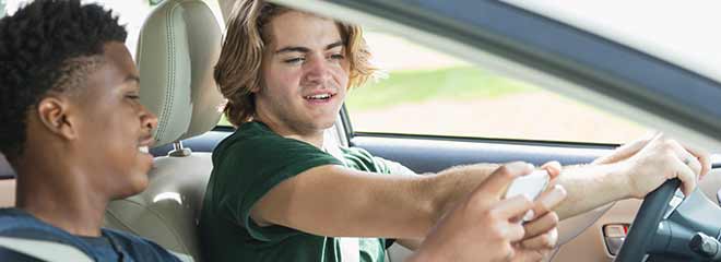 Young Men Distracted While Driving