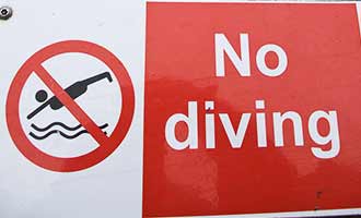 Massachusetts Swimming Pool No Diving Sign