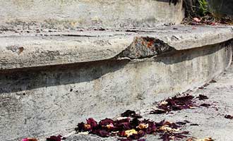 broken step that may cause a Brockton Slip and Fall accident