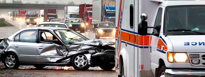 Car damaged from accident