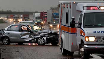 Young driver in a car accident