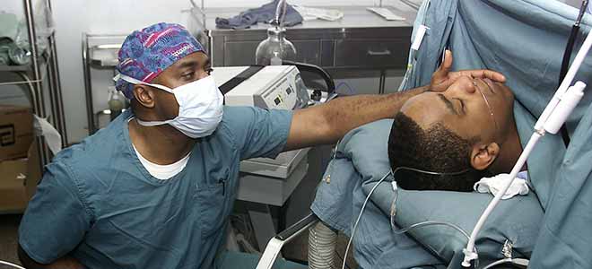 anesthetist during surgery