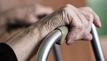 Elderly Woman in a Nursing Home with a good Federal Rating System