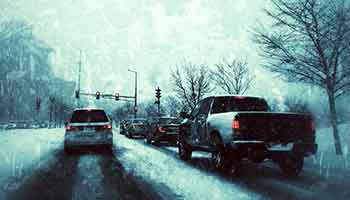 Traffic on Snow Covered Roads