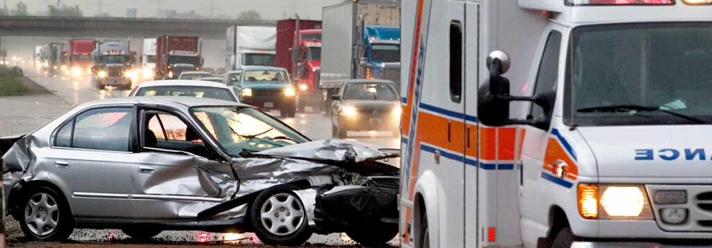 Car Accident on wet road