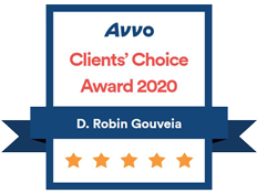 Robin Gouveia's Avvo 2020 clients' choice award.