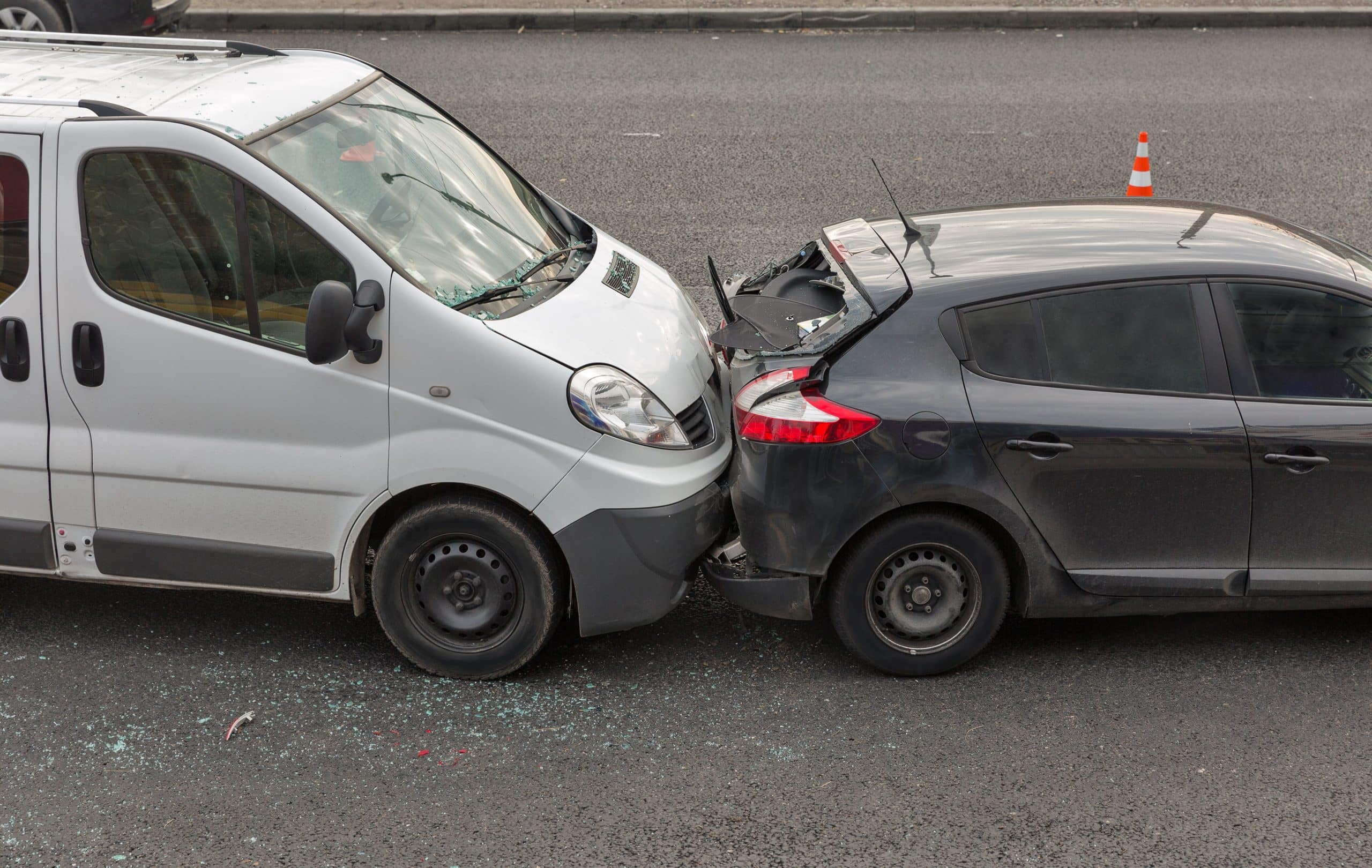 Car being rear ended at a dangerous intersection in Providence, Rhode Island