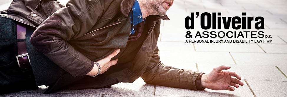 A man suffering from a slip and fall accident