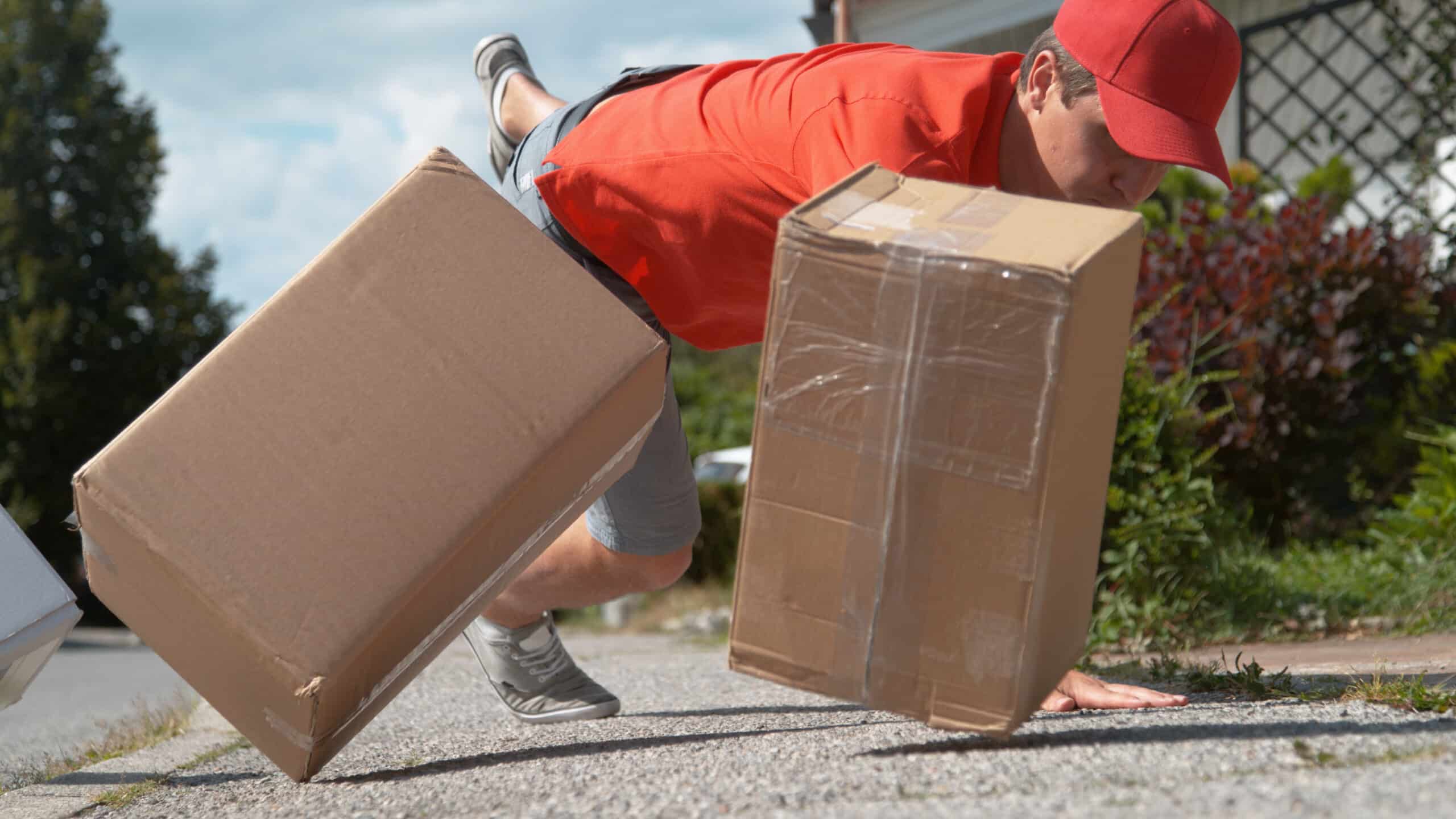 Slip and fall during a delivery.