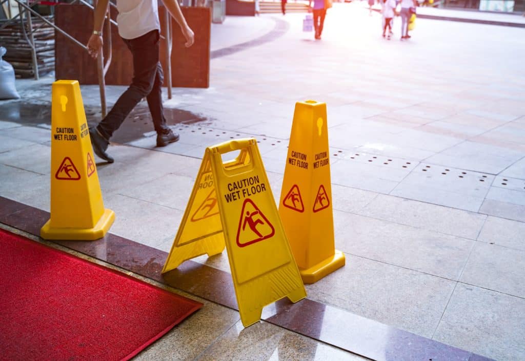 Warning for slippery floors