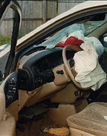 A defective air bag deployed. 