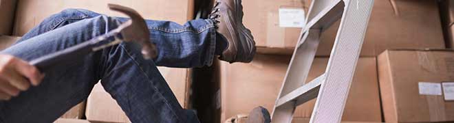 worker falling off ladder