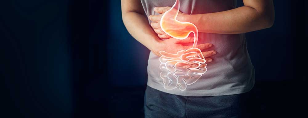 An illustration of acid reflux welling up. 