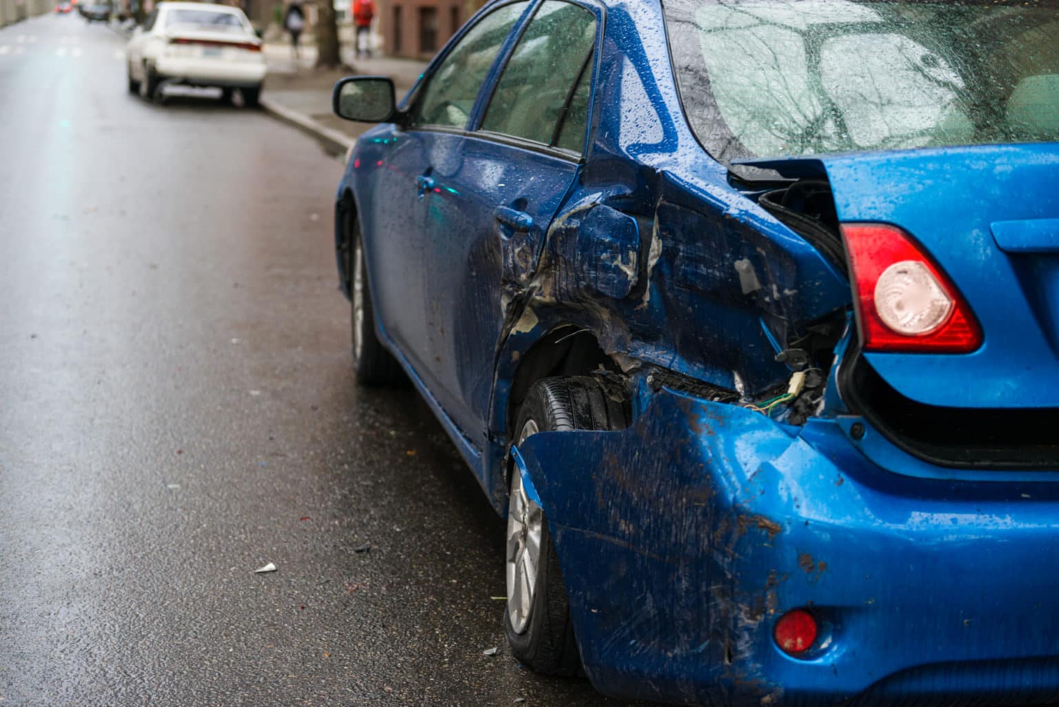 Car damaged after being side swiped