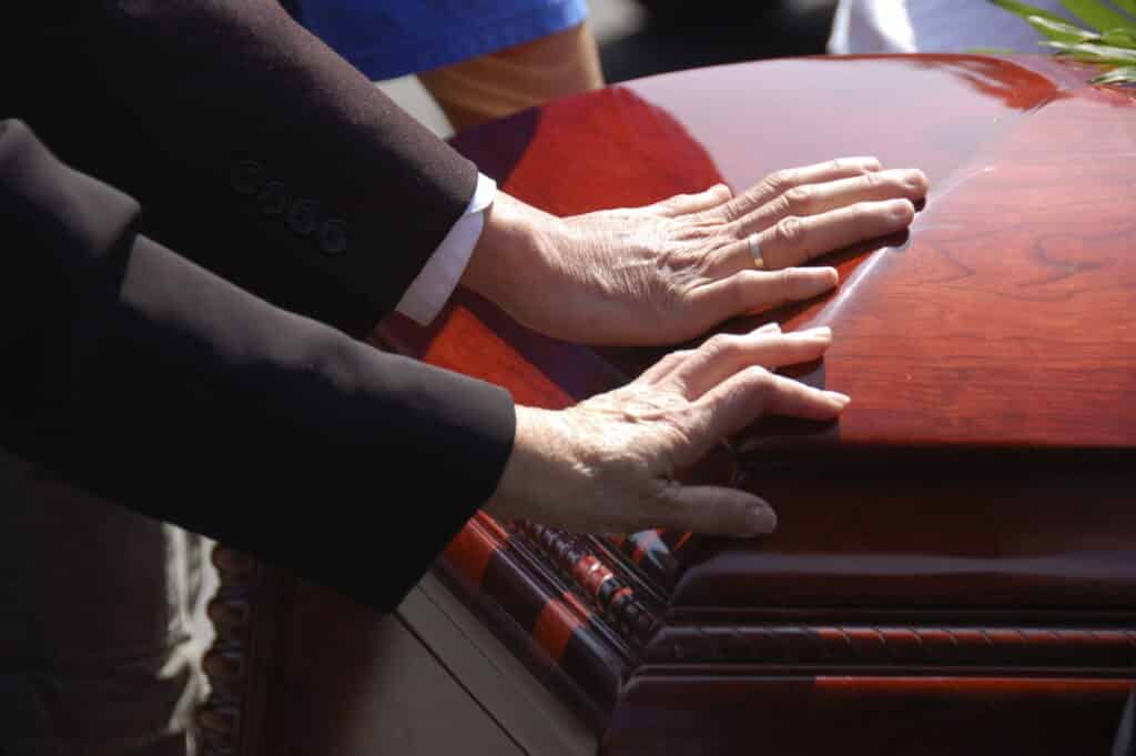 casket of wrongful death victim