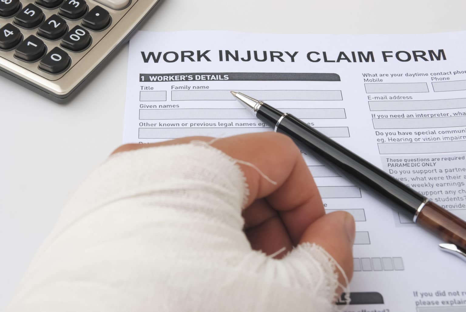 workers compensation work injury claim form