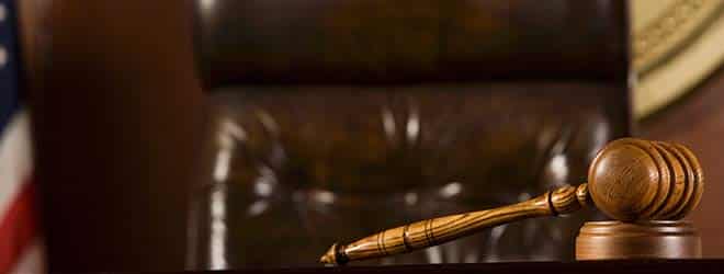 Judge's courtroom gavel