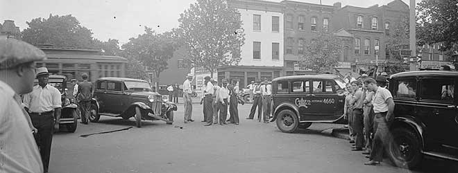 old time cars in an auto accident