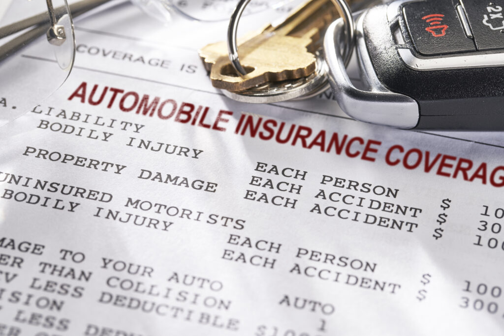 Insurance coverage paperwork. 