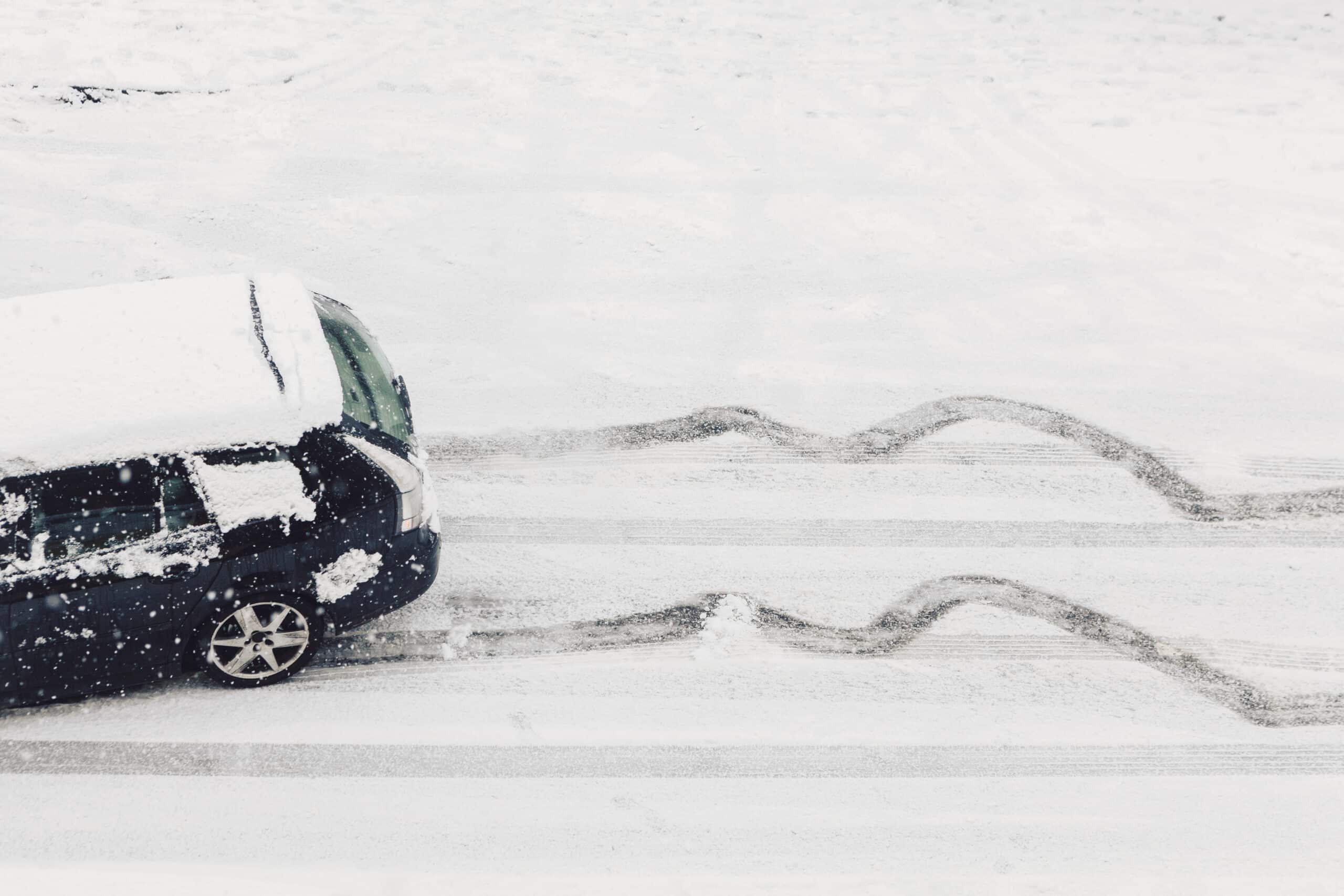 A car swerving in ice.
