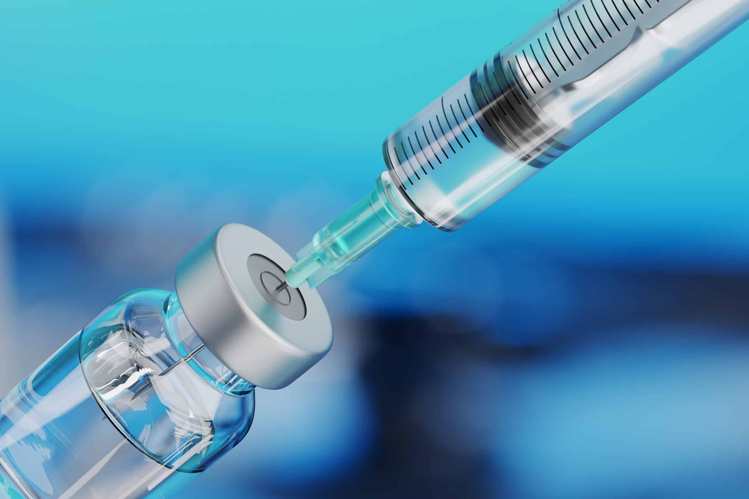 A needle taking in medicine.